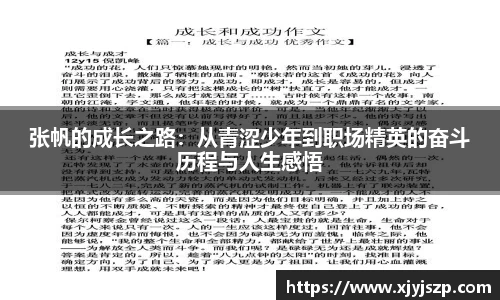 张帆的成长之路：从青涩少年到职场精英的奋斗历程与人生感悟